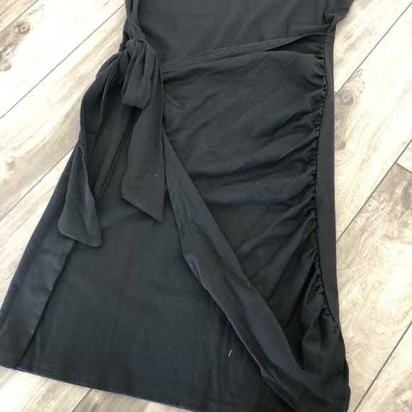 MEROKEETY Sleeveless Crew Neck T-Shirt Dress, Tie Waist, Ruched, Bodycon - Picture 3 of 10